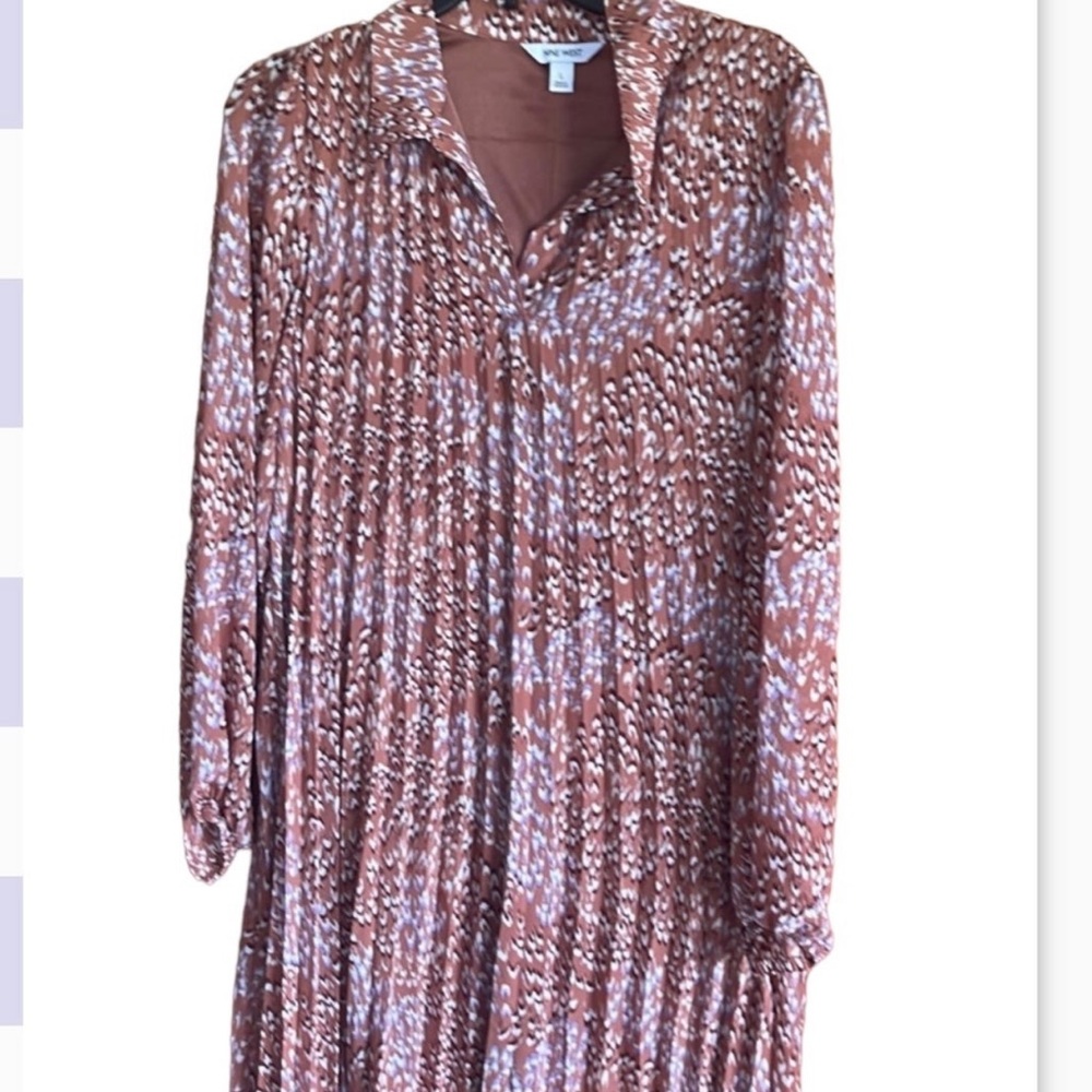 Nine West Brown Pleated Dress - New